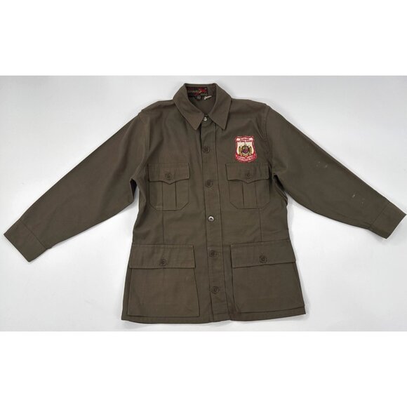 Vintage 10x Hunting Jacket Shirt Mens Medium Green Button Alabama Rifle Patch - Picture 1 of 14